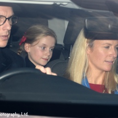 George and Lady Rose Gilman Leave the Queen's Christmas party for extended family at Buckingham Palace